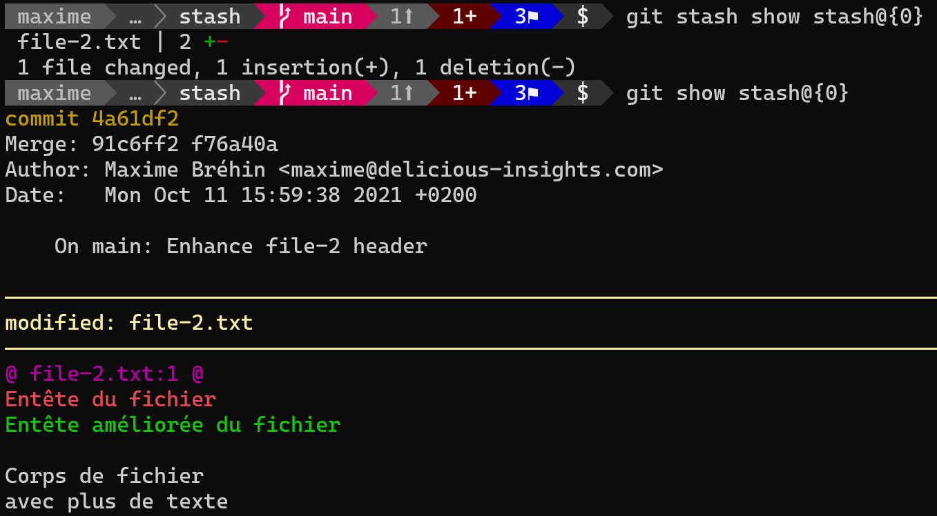 git stash show vs. git show <stash>